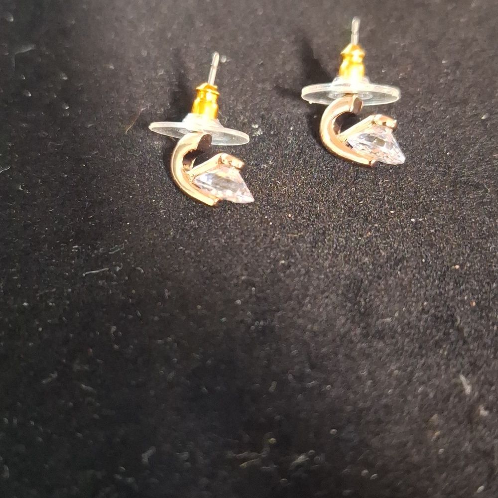 Givenchy Rose Gold and Silver Crystal Accent Earrings - Picture 6 of 6